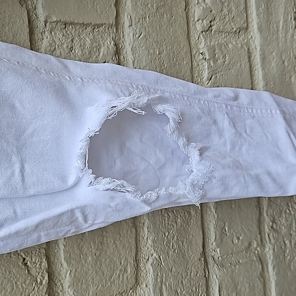 Free People distressed knee high waisted stretchy skinny jeans - Picture 8 of 9